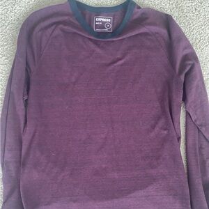 Large Mens Express Long Sleeve T-Shirt (Burgandy)